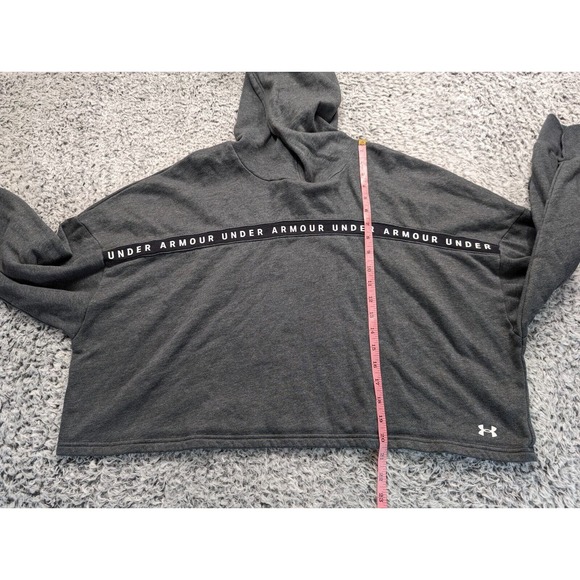 Under Armour Sweatshirt Women Large Gray Hoodie Athleisure Lounge Crop Outdoor - Picture 4 of 6